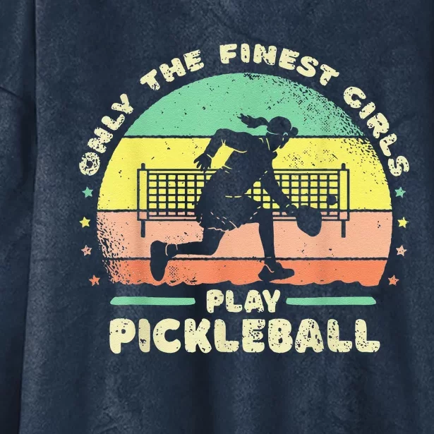 One More Game OMG Retro Funny Pickleball Lover Hooded Wearable Blanket