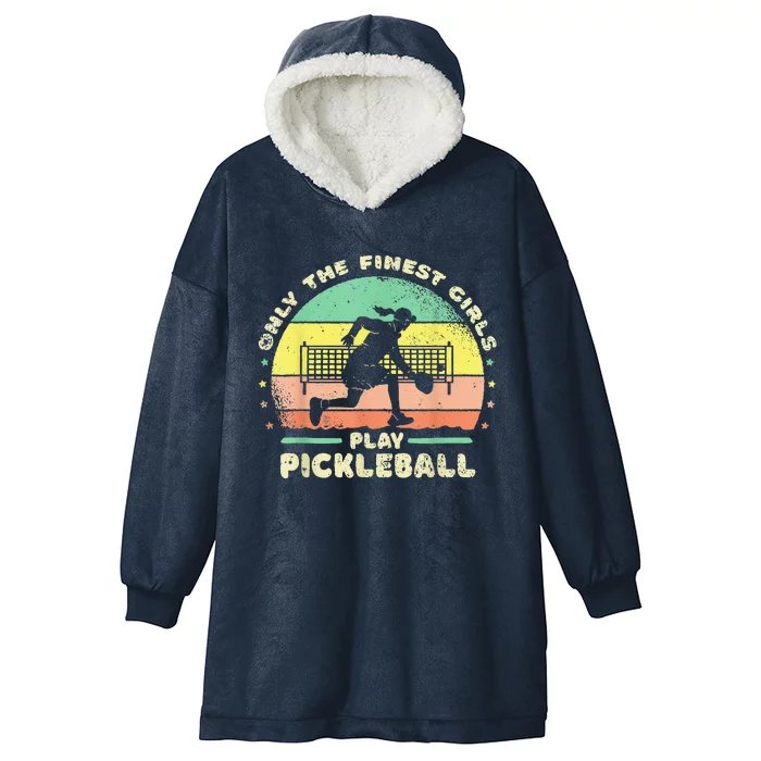 One More Game OMG Retro Funny Pickleball Lover Hooded Wearable Blanket