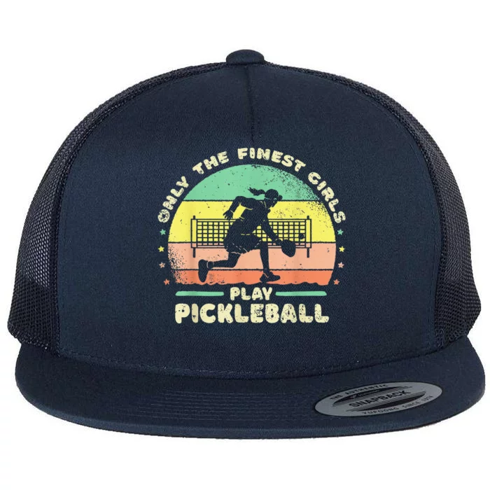 One More Game OMG Retro Funny Pickleball Lover Flat Bill Trucker Hat