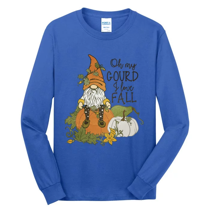 Oh My Gourd I Love Fall Gnome Family Pajama Thanksgiving Gift Tall Long Sleeve T-Shirt