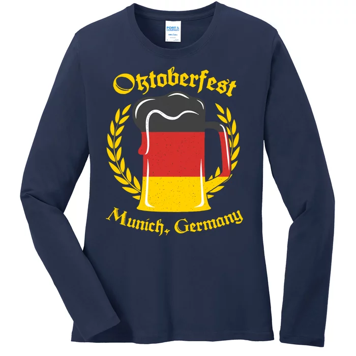 Oktoberfest Munich Germany Flag Mug Ladies Long Sleeve Shirt