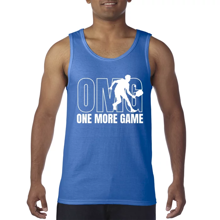 One More Game Omg Retro Funny Pickleball Lover Pickle Ball Tank Top