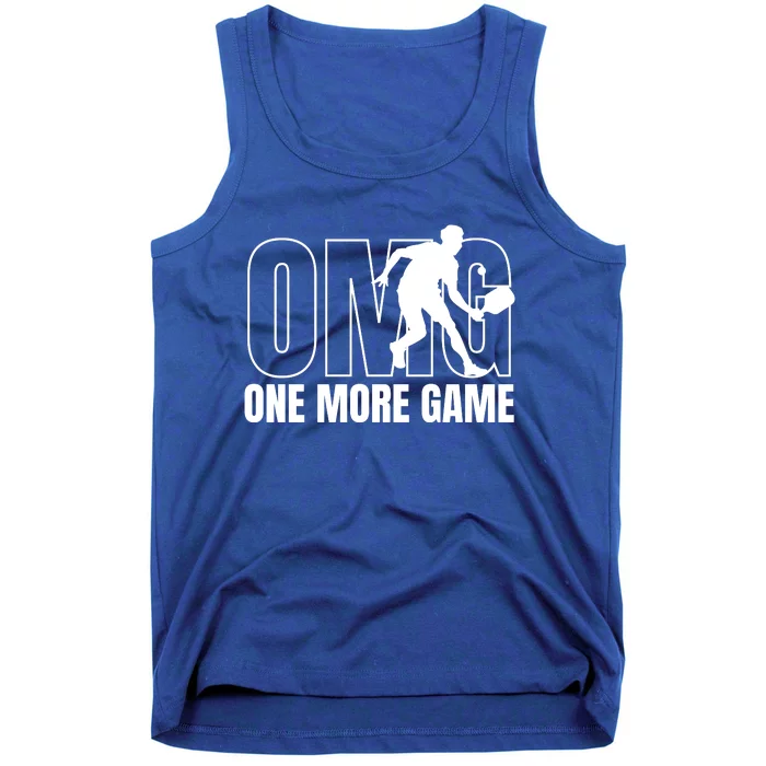 One More Game Omg Retro Funny Pickleball Lover Pickle Ball Tank Top