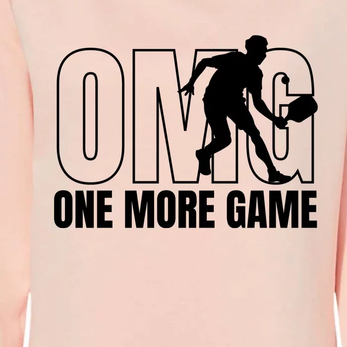 One More Game Omg Retro Funny Pickleball Lover Pickle Ball Womens California Wash Sweatshirt