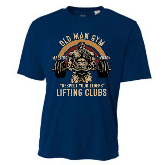 Old Man Gym Respect Your Elders Lifting Clubs Weightlifting Cooling Performance Crew T-Shirt