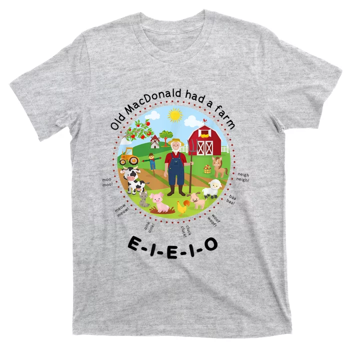 Old MacDonald Had A Farm English Nursery Rhyme Theme T-Shirt