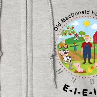 Old MacDonald Had A Farm English Nursery Rhyme Theme Full Zip Hoodie