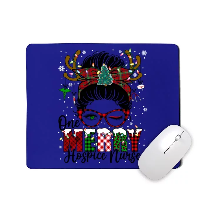 One Merry Hospice Nurse Messy Bun Christmas Love Nurse Life Cute Gift Mousepad