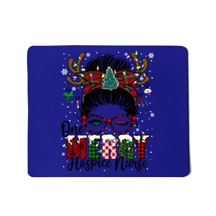 One Merry Hospice Nurse Messy Bun Christmas Love Nurse Life Cute Gift Mousepad