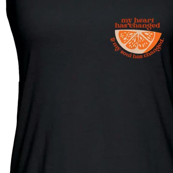 Orange My Heart Has Changed My Soul Has Changed Juice Ladies Essential Flowy Tank