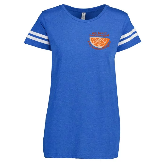 Orange My Heart Has Changed My Soul Has Changed Juice Enza Ladies Jersey Football T-Shirt