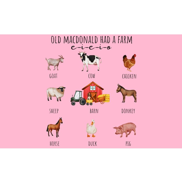 Old Macdonald Had A Farm E I E I O Nursery Song Bumper Sticker