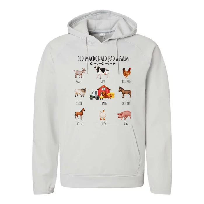 Old Macdonald Had A Farm E I E I O Nursery Song Performance Fleece Hoodie