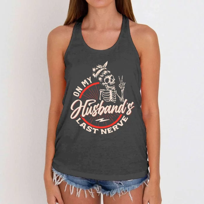 On My Husbands Last Nerve Women's Knotted Racerback Tank