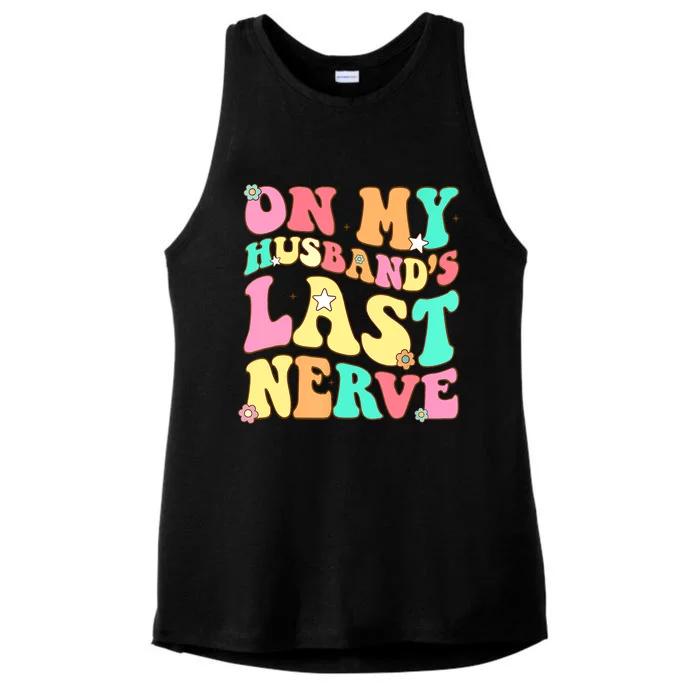 On My Husbands Last Nerve Funny Men Women Ladies Tri-Blend Wicking Tank