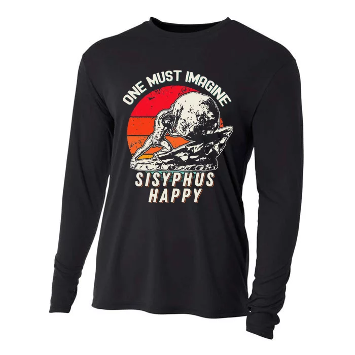 One Must Imagine Sisyphus Happy Cool Sisyphus Meme Cooling Performance Long Sleeve Crew