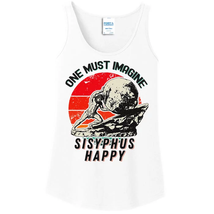 One Must Imagine Sisyphus Happy Cool Sisyphus Meme Ladies Essential Tank