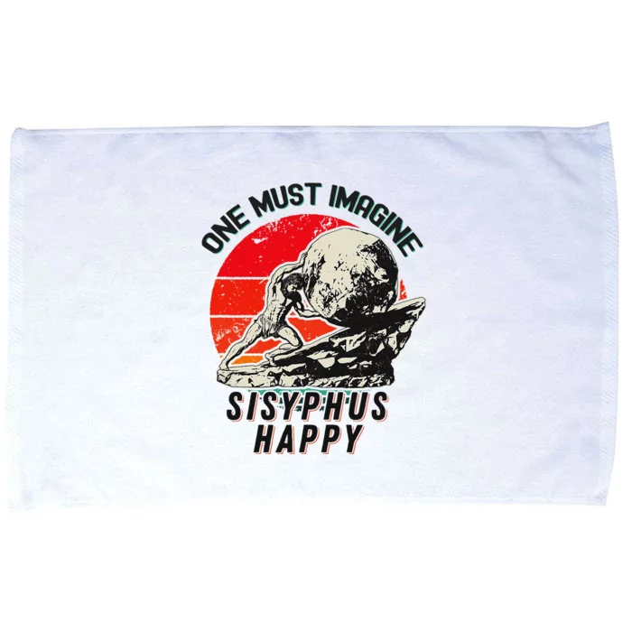 One Must Imagine Sisyphus Happy Cool Sisyphus Meme Microfiber Hand Towel