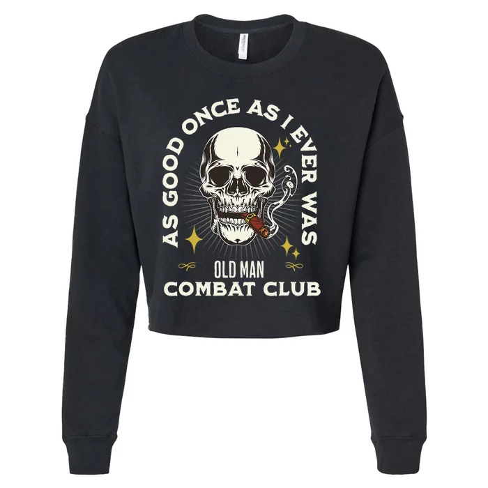 Old Man Jiu Jitsu Combat Club BJJ Martial Arts MMA Cropped Pullover Crew