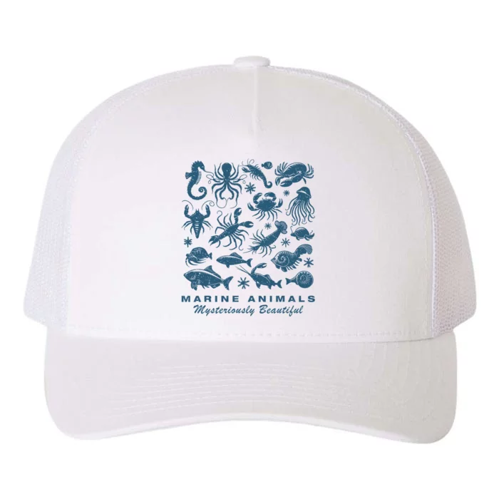 Ocean Marine Life Collection Sea Life Lover Yupoong Adult 5-Panel Trucker Hat