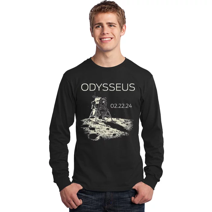 Odysseus Moon Lander Spacecraft Moon Landing Long Sleeve Shirt