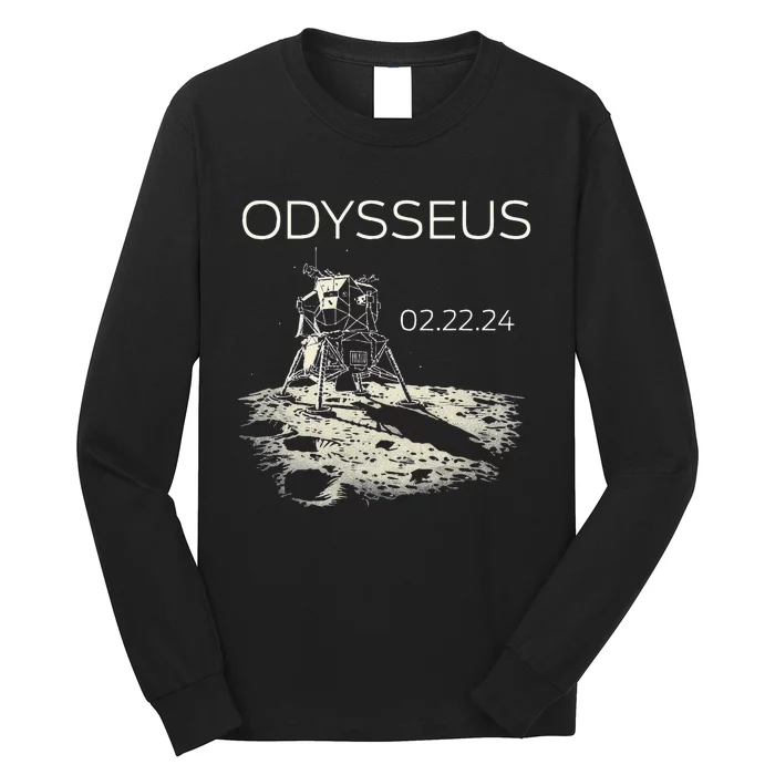 Odysseus Moon Lander Spacecraft Moon Landing Long Sleeve Shirt