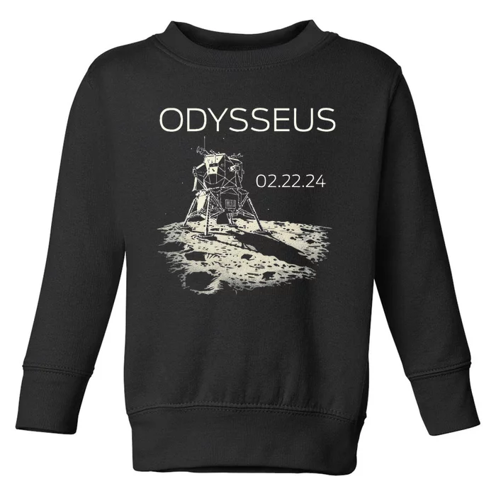 Odysseus Moon Lander Spacecraft Moon Landing Toddler Sweatshirt