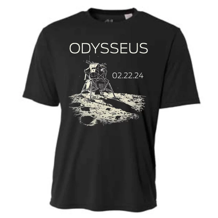 Odysseus Moon Lander S.Pacecraft M.Oon Landing Cooling Performance Crew T-Shirt