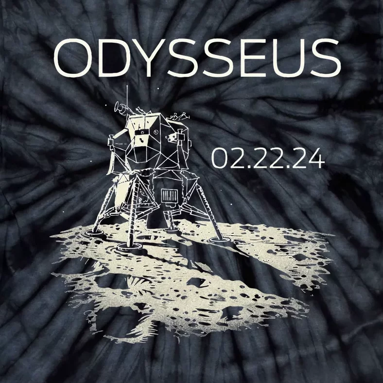 Odysseus Moon Lander S.Pacecraft M.Oon Landing Tie-Dye T-Shirt