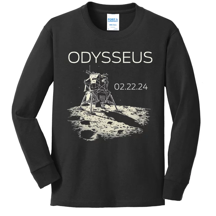 Odysseus Moon Lander S.Pacecraft M.Oon Landing Kids Long Sleeve Shirt