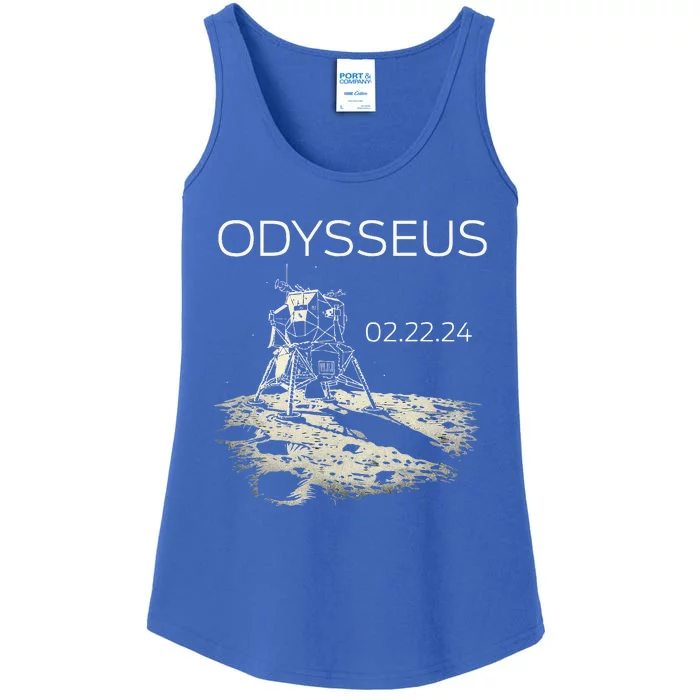 Odysseus Moon Lander Spacecraft Moon Landing Ladies Essential Tank