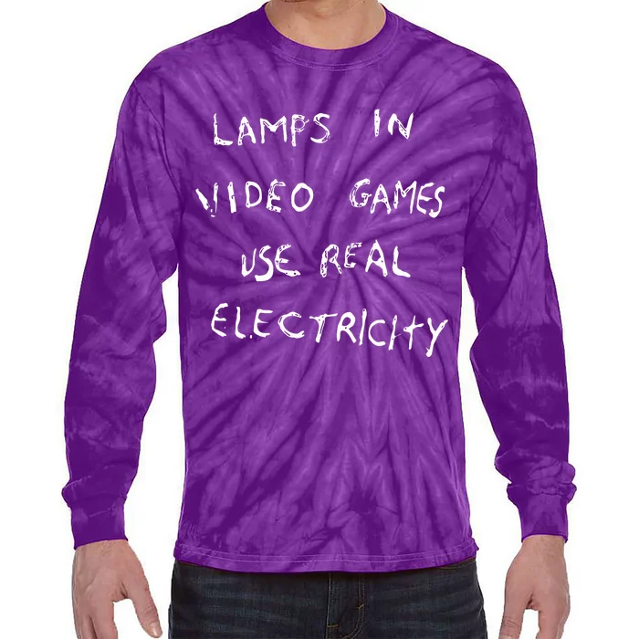 Outlander Magazine Lamps In Video Games Use Real Electricity Tie-Dye Long Sleeve Shirt