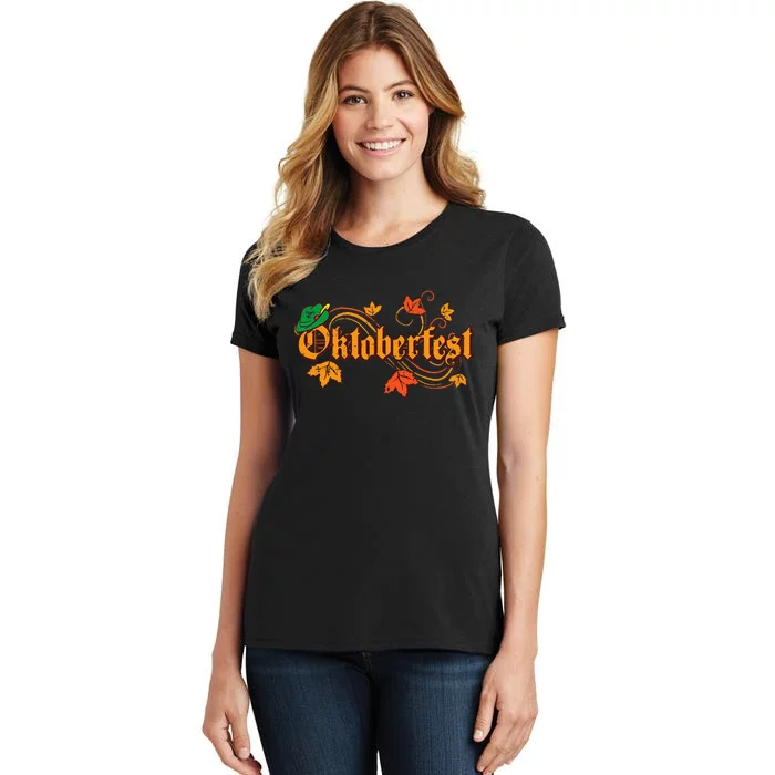 Oktoberfest Maple Leaves Vintage Fall Autumn Women's T-Shirt