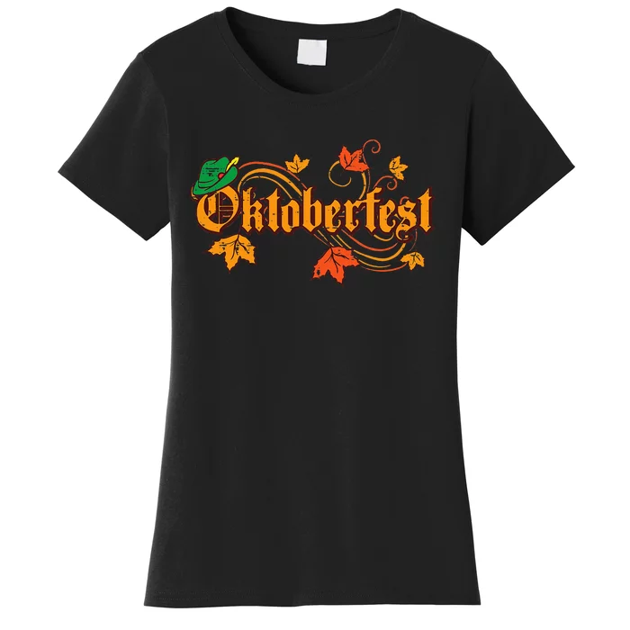 Oktoberfest Maple Leaves Vintage Fall Autumn Women's T-Shirt