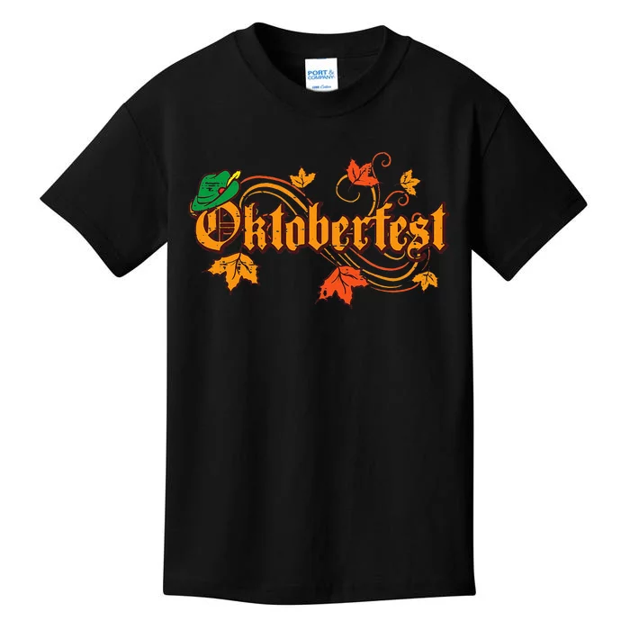 Oktoberfest Maple Leaves Vintage Fall Autumn Kids T-Shirt