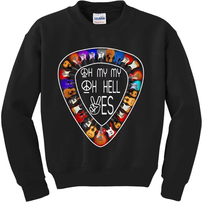 Oh Mys My Oh Hells Yes Retro Petty Guitar Music Lover Kids Sweatshirt