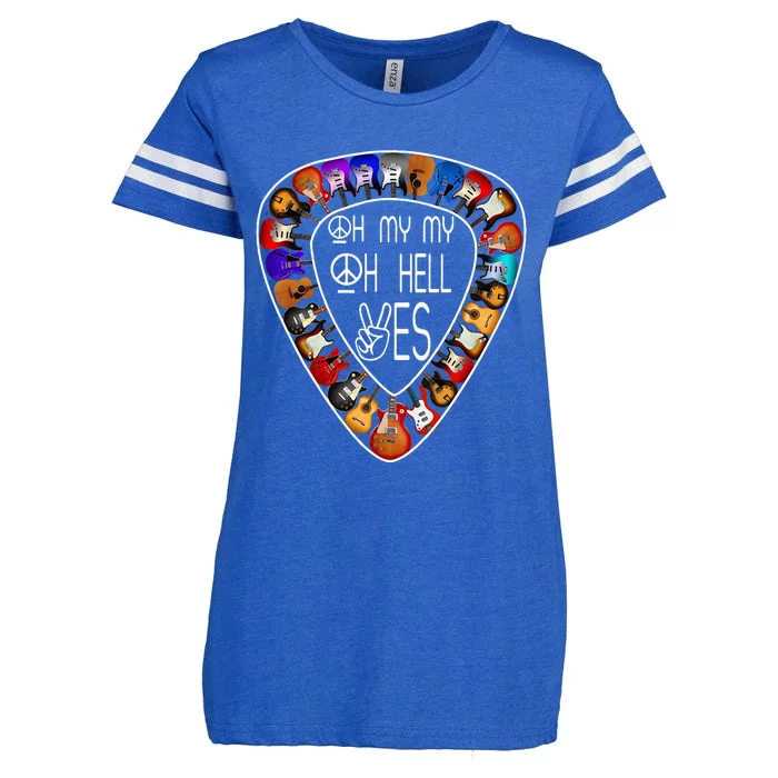 Oh Mys My Oh Hells Yes Retro Petty Guitar Music Lover Enza Ladies Jersey Football T-Shirt