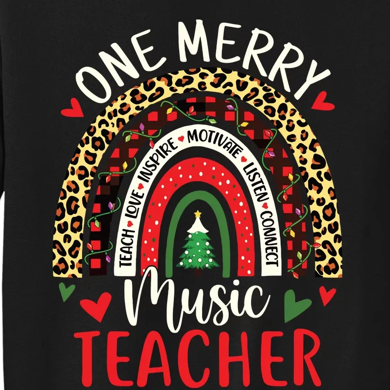 One Merry Music Teacher Funny Rainbow Christmas Musician Sweatshirt