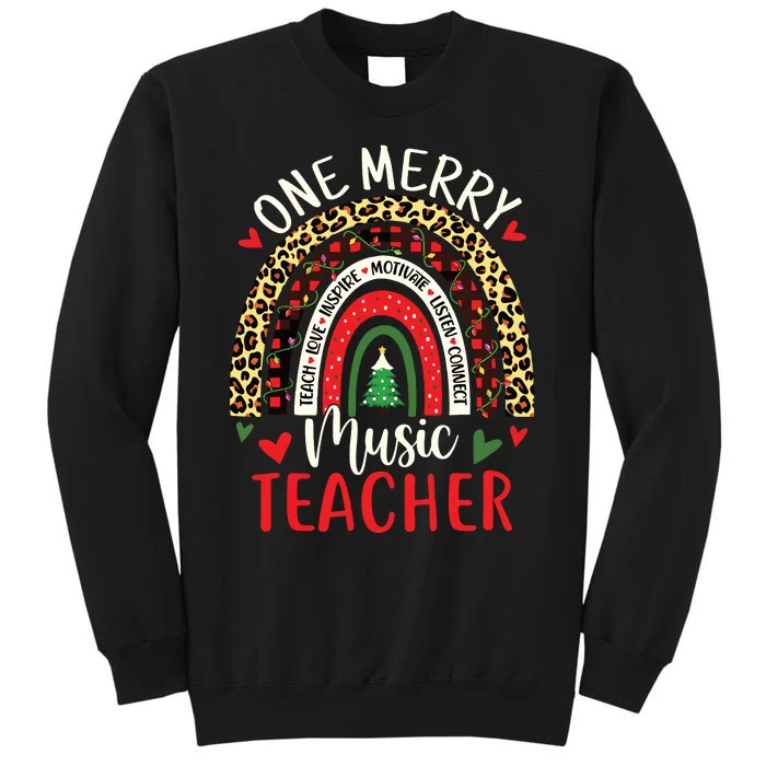 One Merry Music Teacher Funny Rainbow Christmas Musician Sweatshirt