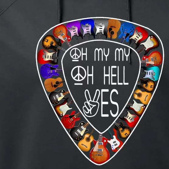 Oh Mys My Oh Hells Yes Retro Guitar Music Lover Performance Fleece Hoodie