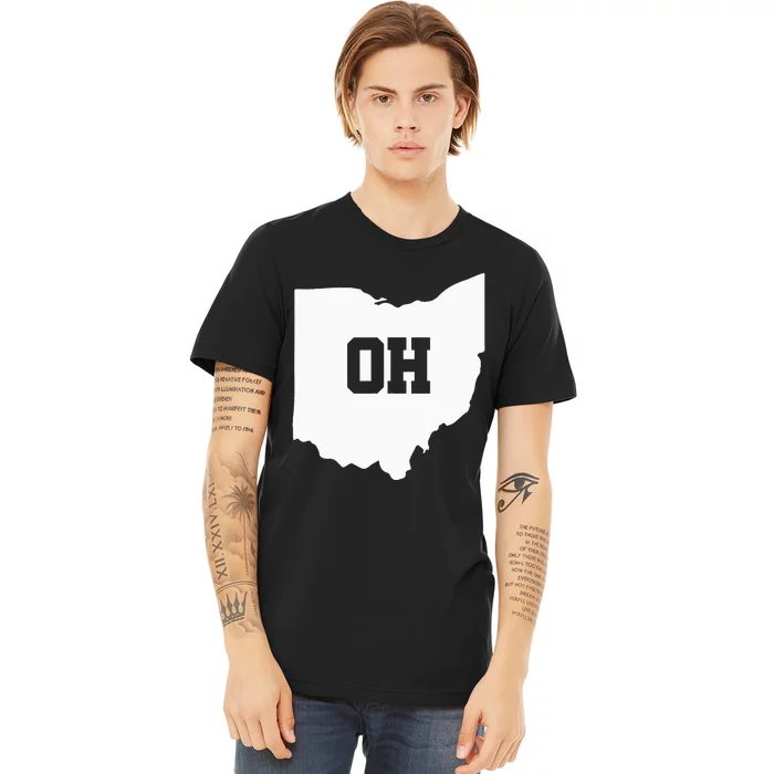 Ohio Map Matching Couple America Valentine's Day Cincinnati Premium T-Shirt