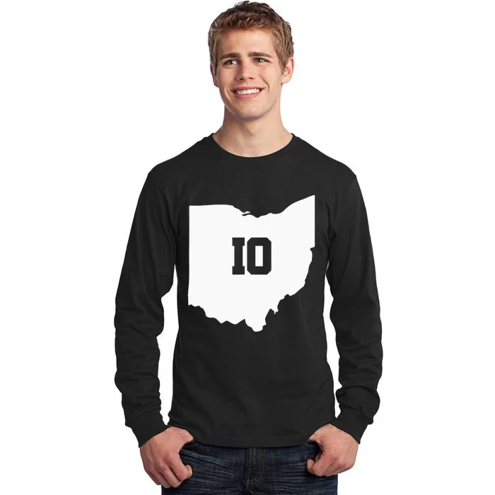 Ohio Map Matching Couple America State Wedding Toledo Akron Tall Long Sleeve T-Shirt