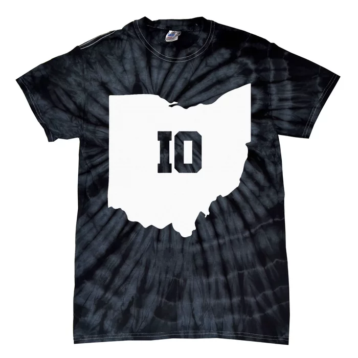 Ohio Map Matching Couple America State Wedding Toledo Akron Tie-Dye T-Shirt