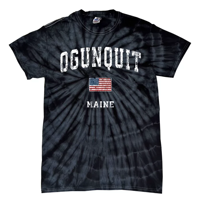 Ogunquit Maine Me Vintage American Flag Sports Design Tie-Dye T-Shirt