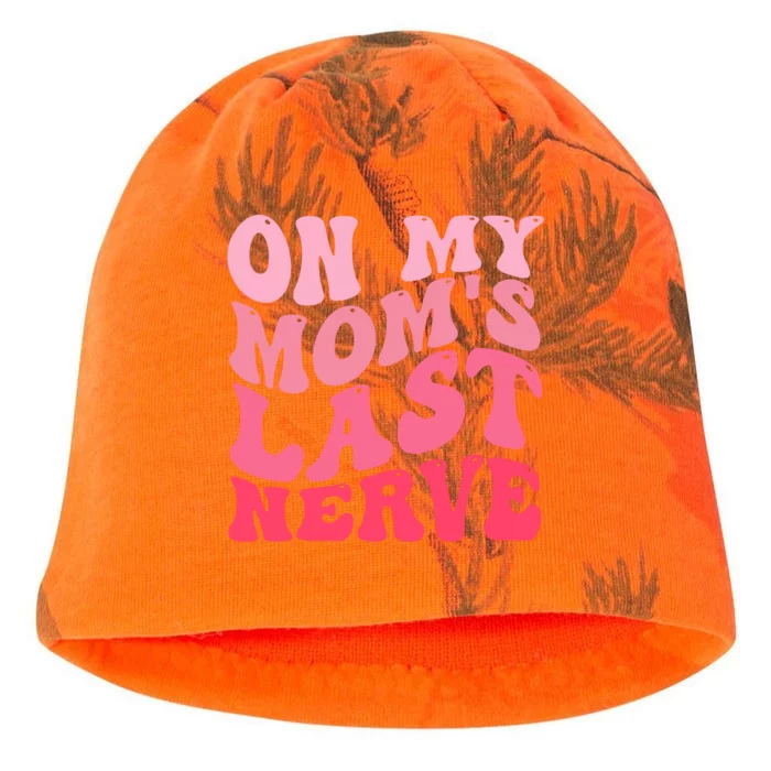 On My Moms Last Nerve Funny Groovy Quote Kati - Camo Knit Beanie