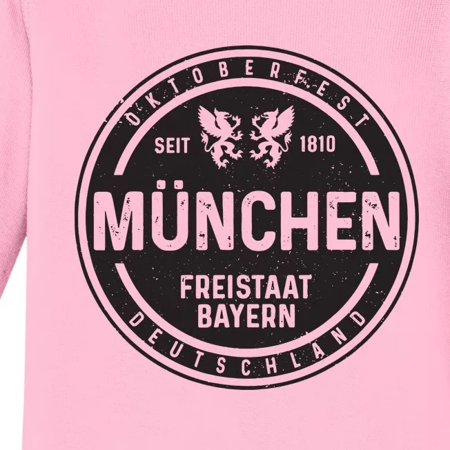 Oktoberfest Mnchen Munich German Bavarian Funny Gift Baby Long Sleeve Bodysuit