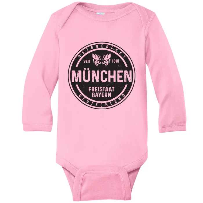 Oktoberfest Mnchen Munich German Bavarian Funny Gift Baby Long Sleeve Bodysuit