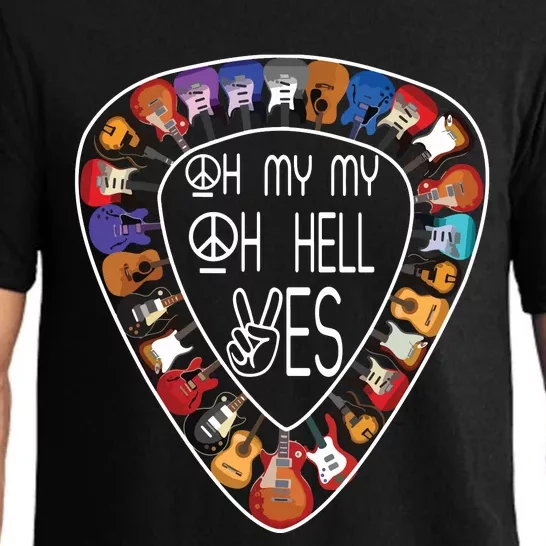 Oh Mys My Oh Hells Yes Retro Petty Guitar Music Lover Pajama Set