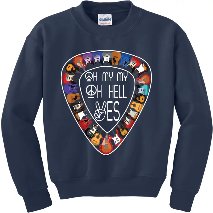 Oh Mys My Oh Hells Yes Retro Petty Guitar Music Lover Kids Sweatshirt