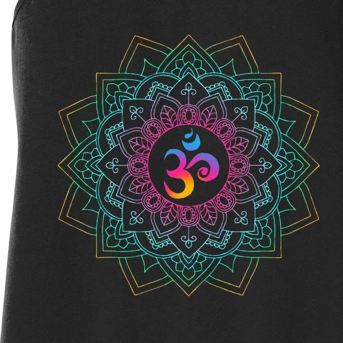 Om Meditations Mandalas Yoga Women's Racerback Tank